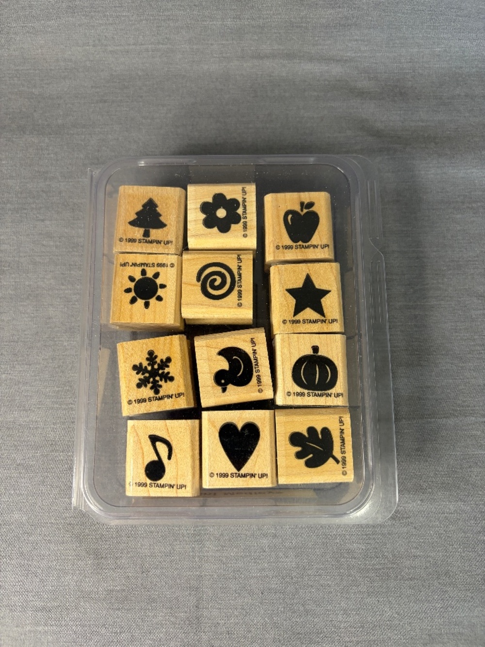 Stampin' Up Mini Medleys 1999 Set of 12 Wood Mounted Rubber Stamps Retired